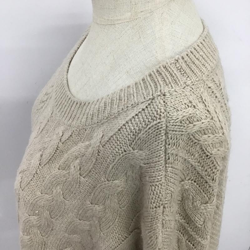 グローバルワーク GLOBAL WORK ニット、セーター 長袖 GW619503SB クレイジーケーブルプルオーバー M ベージュ / ベージュ / レディース USED 古着 中古 10084133
