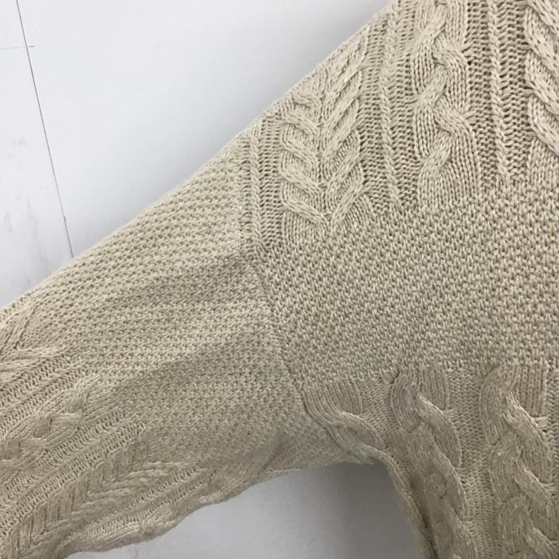 グローバルワーク GLOBAL WORK ニット、セーター 長袖 GW619503SB クレイジーケーブルプルオーバー M ベージュ / ベージュ / レディース USED 古着 中古 10084133