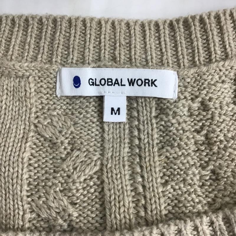 グローバルワーク GLOBAL WORK ニット、セーター 長袖 GW619503SB クレイジーケーブルプルオーバー M ベージュ / ベージュ / レディース USED 古着 中古 10084133