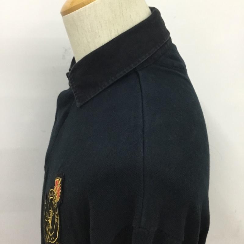 ポロバイラルフローレン Polo by RALPH LAUREN ポロシャツ 長袖 M 無地 黒 / ブラック / メンズ USED 古着 中古 10084395