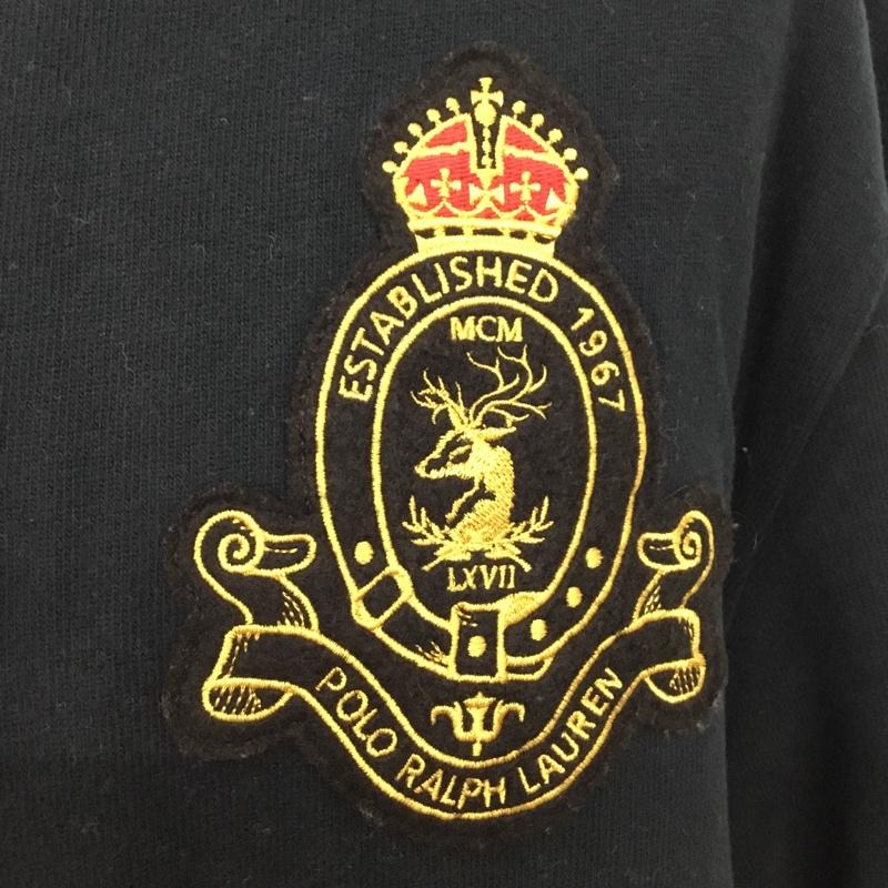 ポロバイラルフローレン Polo by RALPH LAUREN ポロシャツ 長袖 M 無地 黒 / ブラック / メンズ USED 古着 中古 10084395