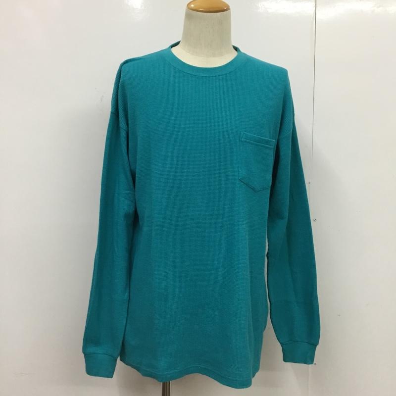 フリークスストア FREAK'S STORE カットソー 長袖 181-1207 ワッフル 胸ポケット M 無地 水色 / ライトブルー / メンズ USED 古着 中古 10084413
