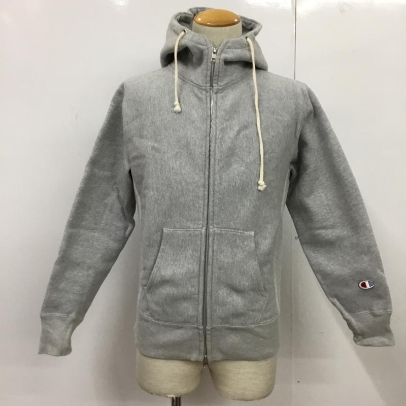 チャンピオン Champion パーカー 長袖 C3-W125 WIND STOPPER S ワンポイント 灰 / グレー / メンズ USED 古着 中古 10084442