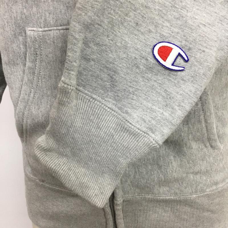 チャンピオン Champion パーカー 長袖 C3-W125 WIND STOPPER S ワンポイント 灰 / グレー / メンズ USED 古着 中古 10084442