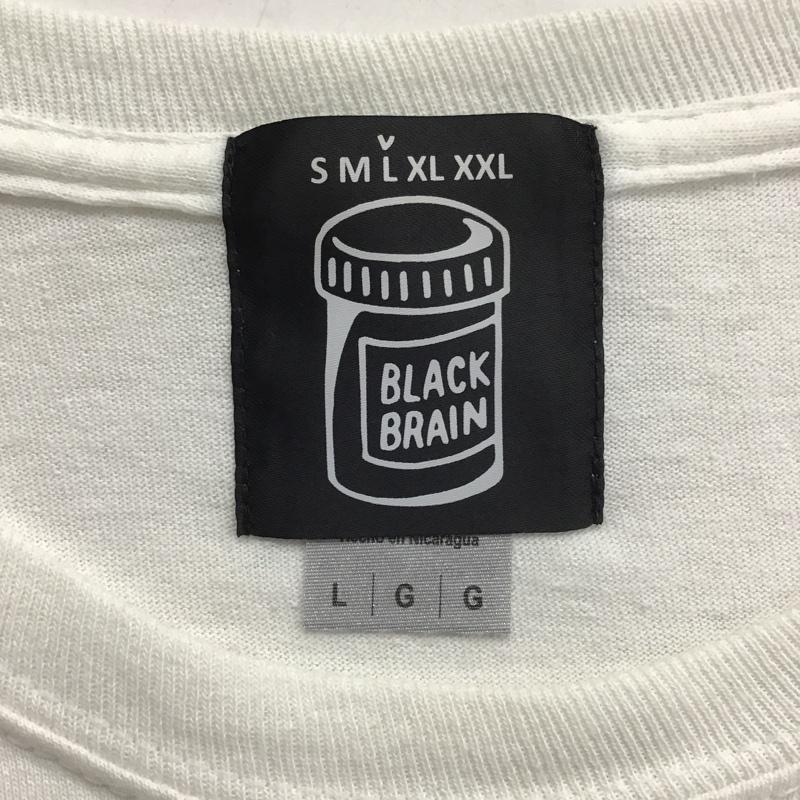 ブラックブレイン BLACK BRAIN Tシャツ 長袖 L プリント 白 / ホワイト / メンズ USED 古着 中古 10084578