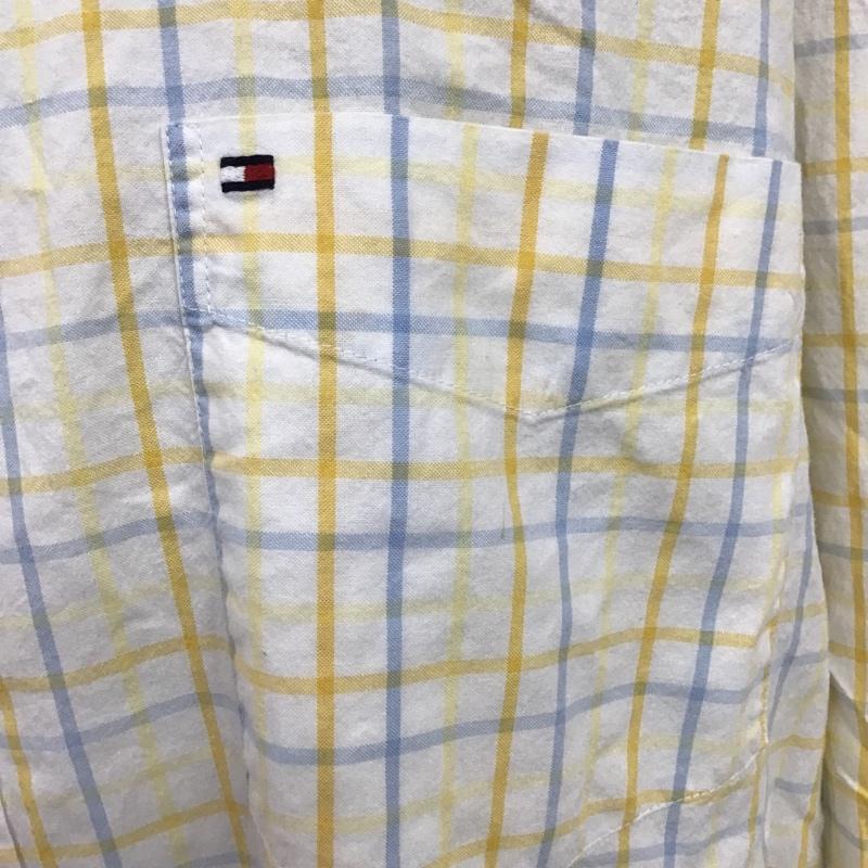トミーヒルフィガー TOMMY HILFIGER シャツ、ブラウス 長袖 ボタンダウン チェック ワンポイント 白 / ホワイト / X 橙 / オレンジ / X 黄 / イエロー / X 水色 / ライトブルー / メンズ USED 古着 中古 10084605