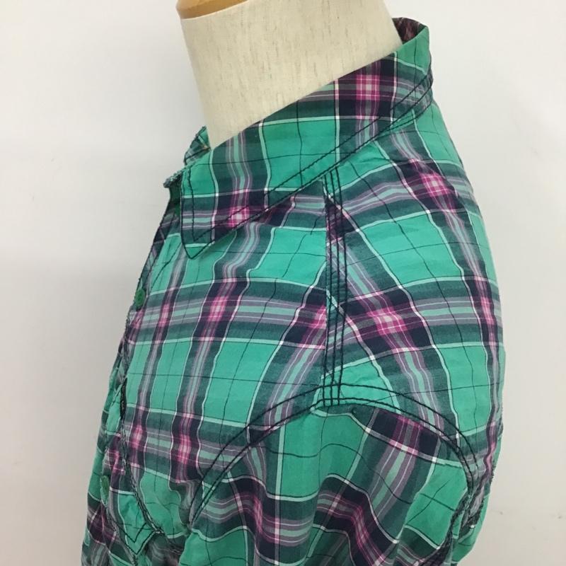 ディーゼル DIESEL シャツ、ブラウス 長袖 XS チェック 緑 / グリーン / X 紫 / パープル / X 黒 / ブラック / メンズ USED 古着 中古 10084648