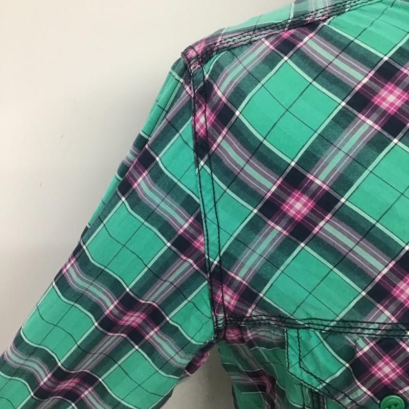 ディーゼル DIESEL シャツ、ブラウス 長袖 XS チェック 緑 / グリーン / X 紫 / パープル / X 黒 / ブラック / メンズ USED 古着 中古 10084648