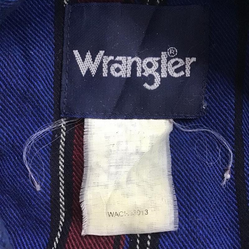 ラングラー Wrangler シャツ、ブラウス 長袖 ウエスタンシャツ ストライプ 黒 / ブラック / X 青 / ブルー / X えんじ / ワインレッド / メンズ USED 古着 中古 10084650