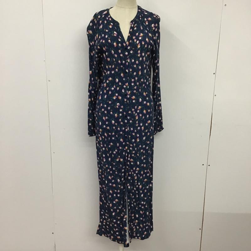 シップス SHIPS ワンピース ロングスカート 314-50-0669 シャツワンピース スリット 花柄 紺 / ネイビー / レディース USED 古着 中古 10084697