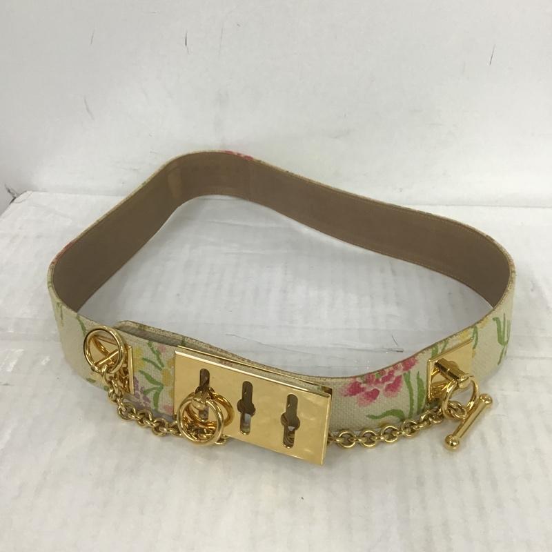マルニ MARNI ベルト・バックル ベルト チェーン 花柄 金 / ゴールド / X ベージュ / ベージュ / レディース USED 古着 中古 10084760