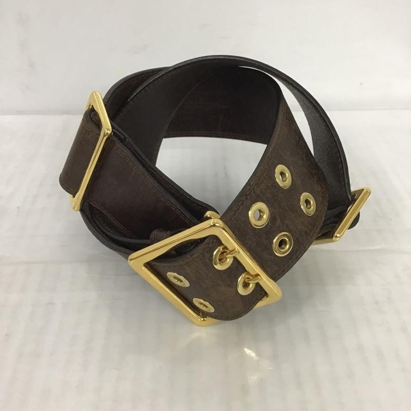 マルニ MARNI ベルト・バックル ベルト 無地 ダークブラウン / ダークブラウン / X 金 / ゴールド / レディース USED 古着 中古 10084763