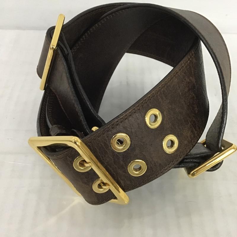 マルニ MARNI ベルト・バックル ベルト 無地 ダークブラウン / ダークブラウン / X 金 / ゴールド / レディース USED 古着 中古 10084763