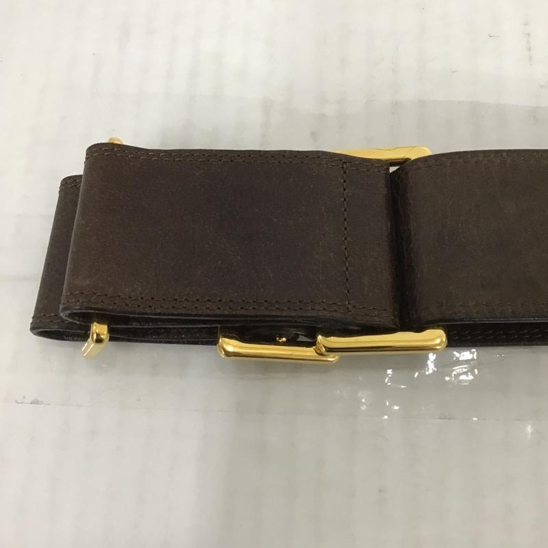 マルニ MARNI ベルト・バックル ベルト 無地 ダークブラウン / ダークブラウン / X 金 / ゴールド / レディース USED 古着 中古 10084763