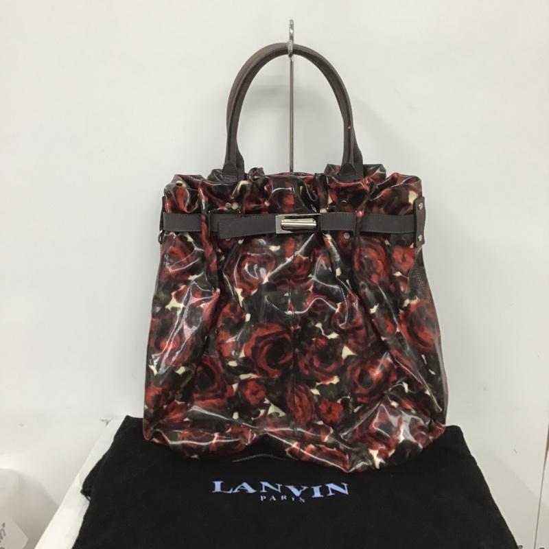 ランバン LANVIN トートバッグ トートバッグ ダークブラウン / ダークブラウン / X 赤 / レッド / レディース USED 古着 中古 10084764
