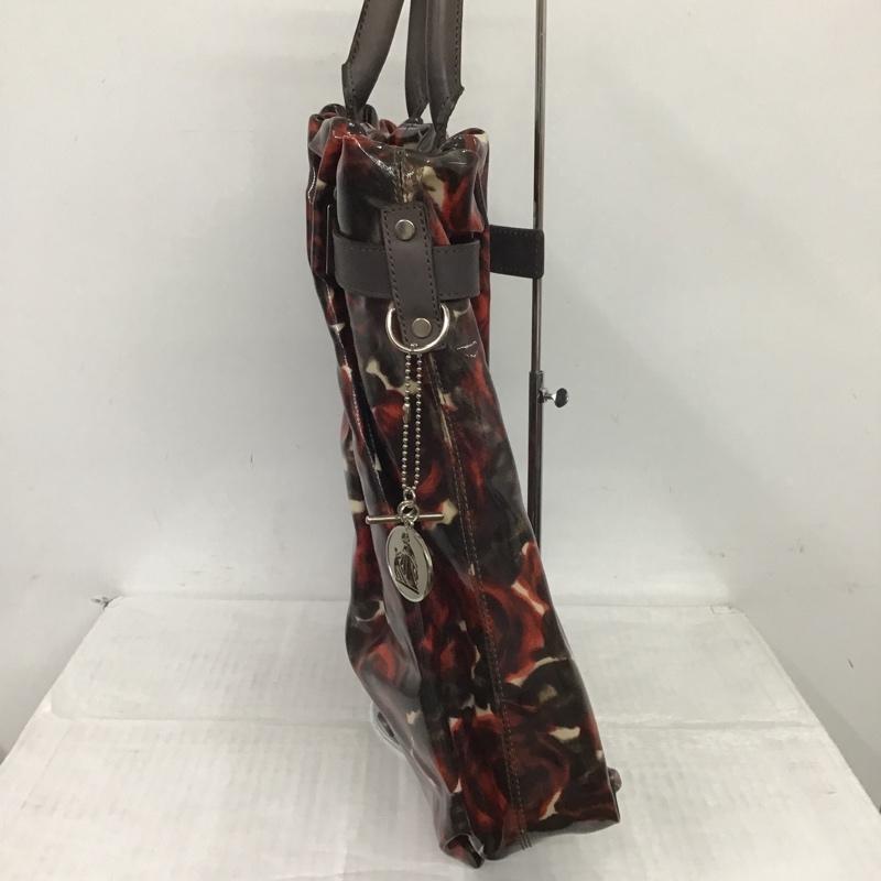 ランバン LANVIN トートバッグ トートバッグ ダークブラウン / ダークブラウン / X 赤 / レッド / レディース USED 古着 中古 10084764