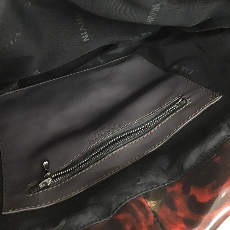 ランバン LANVIN トートバッグ トートバッグ ダークブラウン / ダークブラウン / X 赤 / レッド / レディース USED 古着 中古 10084764