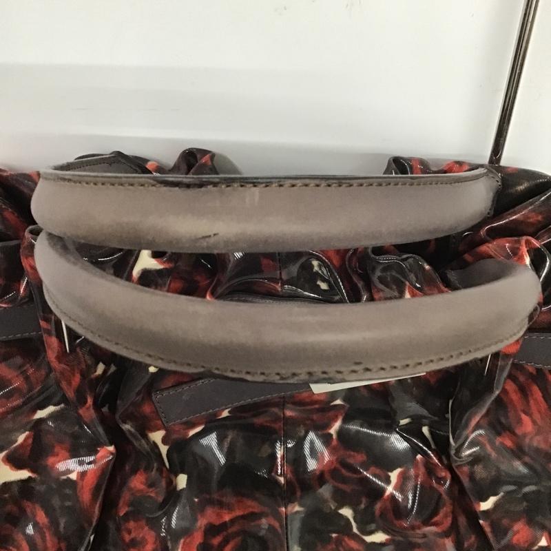 ランバン LANVIN トートバッグ トートバッグ ダークブラウン / ダークブラウン / X 赤 / レッド / レディース USED 古着 中古 10084764