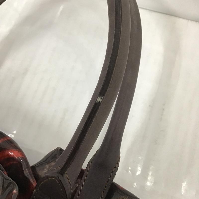 ランバン LANVIN トートバッグ トートバッグ ダークブラウン / ダークブラウン / X 赤 / レッド / レディース USED 古着 中古 10084764