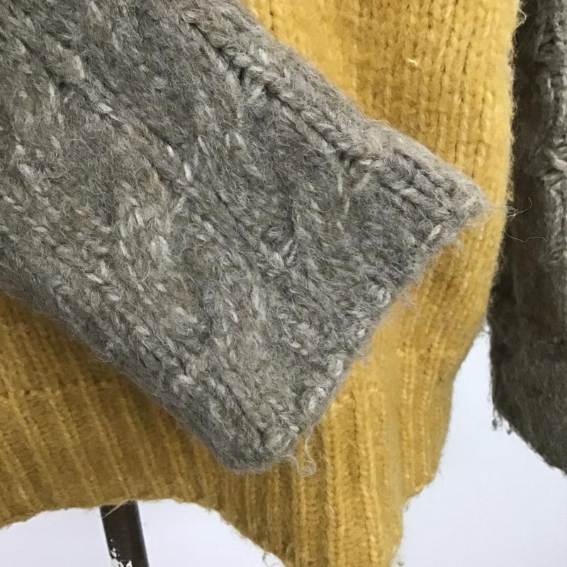 ザラ ZARA ニット、セーター 長袖 9598 184 330 カラーブロックセーター M 無地 アイボリー / アイボリー / X 茶 / ブラウン / X マスタード / マスタード / レディース USED 古着 中古 10084936
