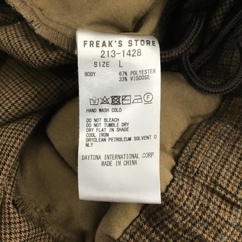 フリークスストア FREAK'S STORE ボトムス ボトムス 213-1428 タック入り イージーパンツ L チェック 茶 / ブラウン / X 黒 / ブラック / X 灰 / グレー / メンズ USED 古着 中古 10085011