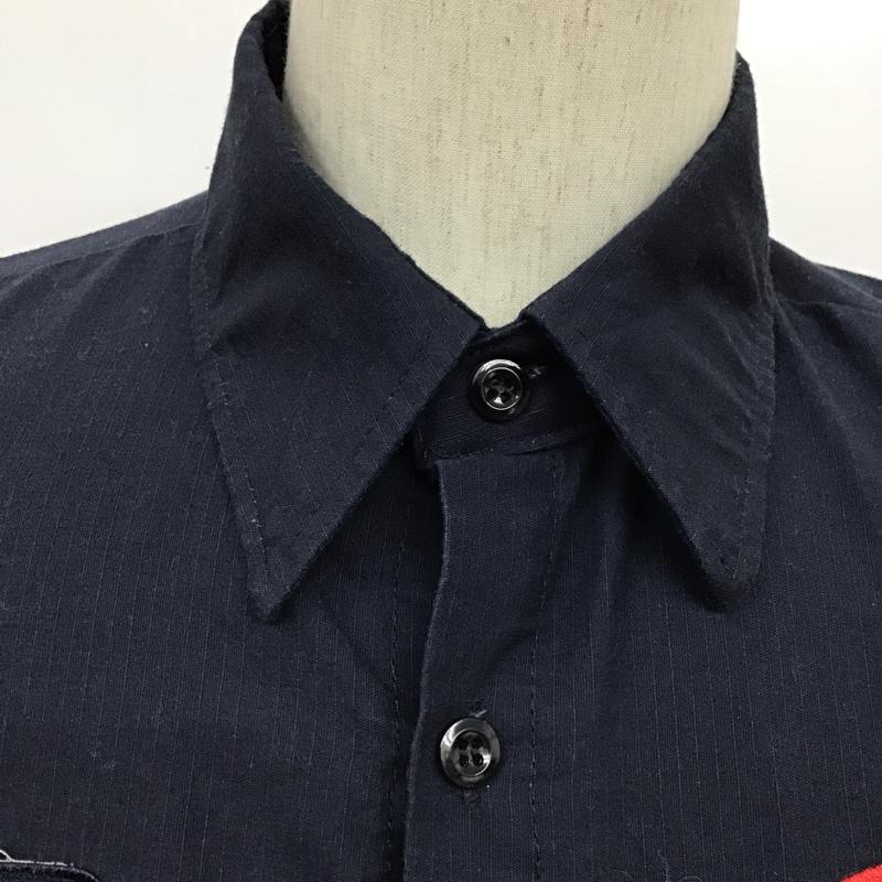 レッドキャップ RED KAP シャツ、ブラウス 長袖 ワークシャツ L 無地 紺 / ネイビー / メンズ USED 古着 中古 10085082