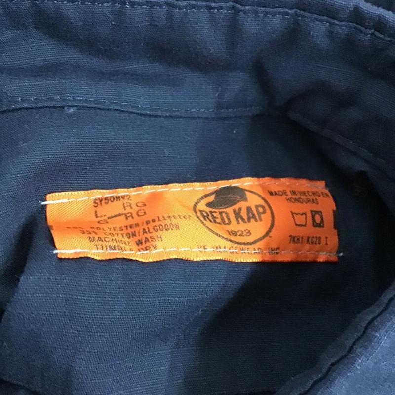 レッドキャップ RED KAP シャツ、ブラウス 長袖 ワークシャツ L 無地 紺 / ネイビー / メンズ USED 古着 中古 10085082