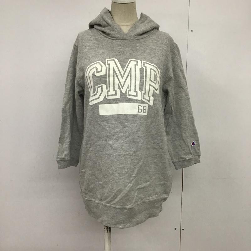 チャンピオン Champion パーカー 七分袖 E hyphen world gallery 160cm タグ付き 160cm ロゴ、文字 灰 / グレー / レディース USED 古着 中古 10085128
