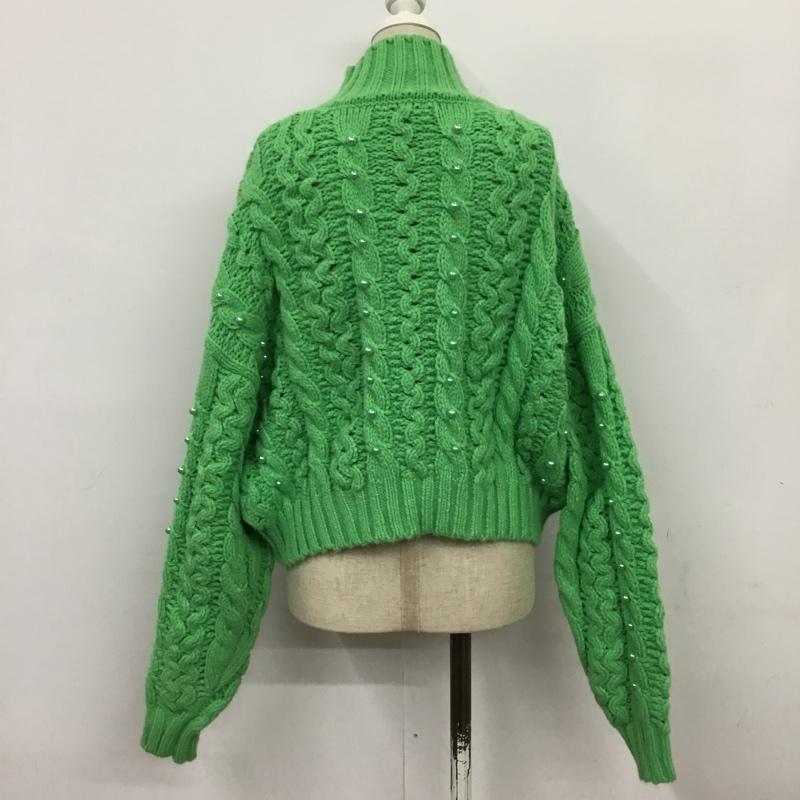 ザラ ZARA ニット、セーター 長袖 M 無地 緑 / グリーン / レディース USED 古着 中古 10085290