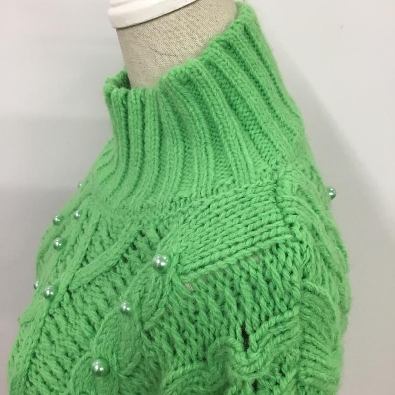 ザラ ZARA ニット、セーター 長袖 M 無地 緑 / グリーン / レディース USED 古着 中古 10085290