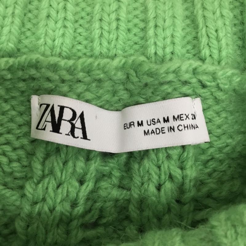 ザラ ZARA ニット、セーター 長袖 M 無地 緑 / グリーン / レディース USED 古着 中古 10085290