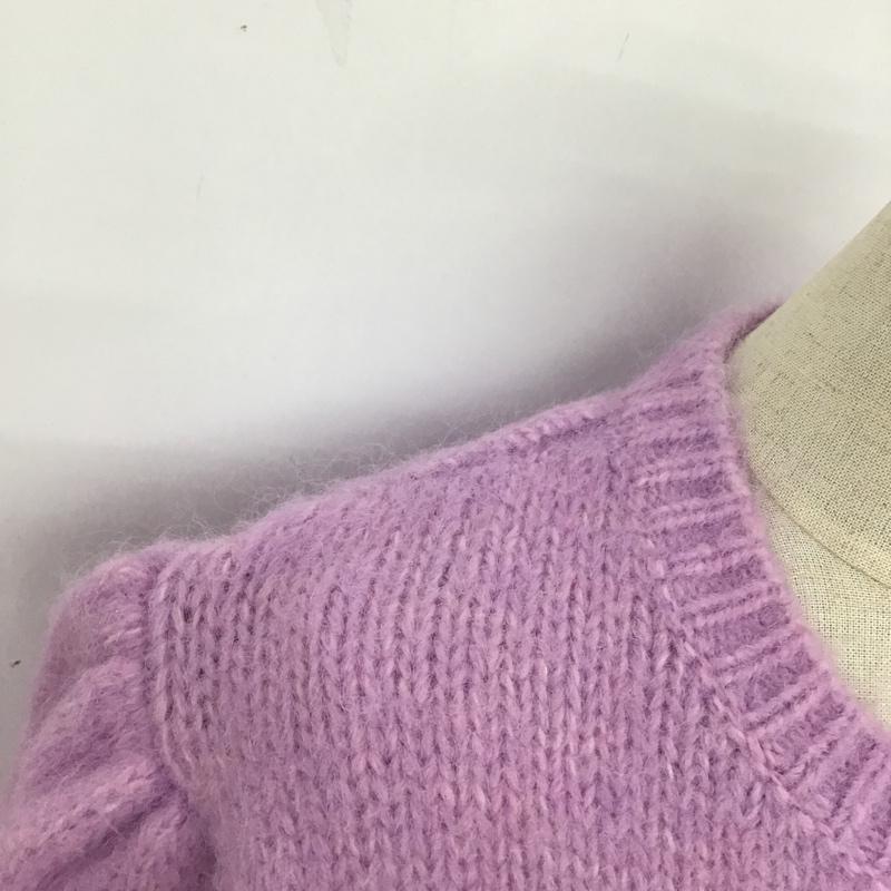 ザラ ZARA カーディガン 七分袖 3653 001 612 パールボタン S 無地 紫 / パープル / レディース USED 古着 中古 10085384