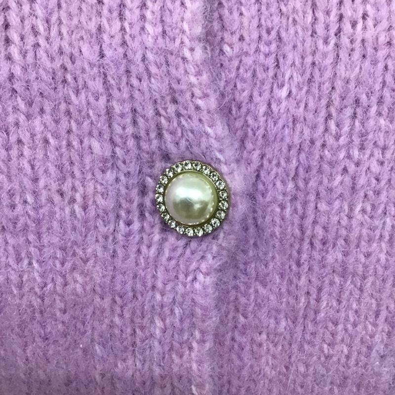 ザラ ZARA カーディガン 七分袖 3653 001 612 パールボタン S 無地 紫 / パープル / レディース USED 古着 中古 10085384
