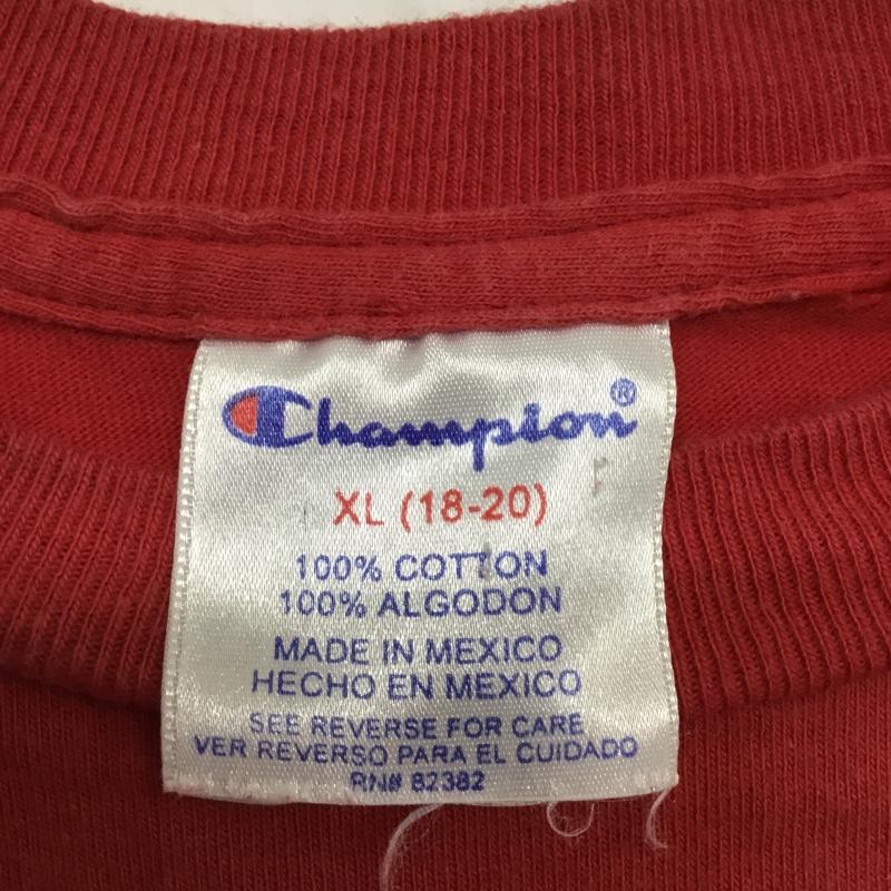 チャンピオン Campion Tシャツ 半袖 XL ロゴ、文字 赤 / レッド / メンズ USED 古着 中古 10085568