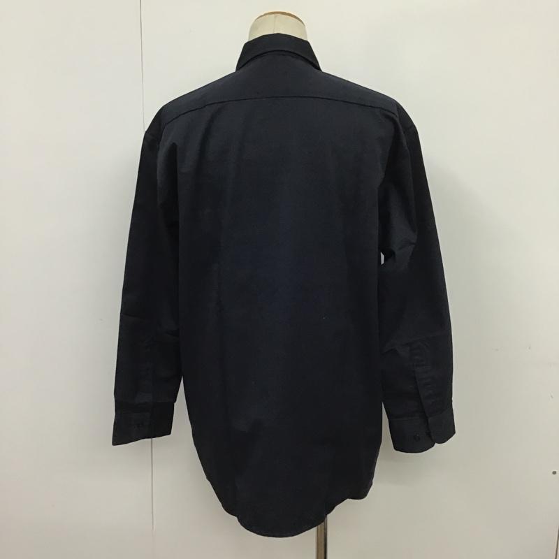 ディッキーズ Dickies シャツ、ブラウス 長袖 ワークシャツ M 無地 紺 / ネイビー / メンズ USED 古着 中古 10085650