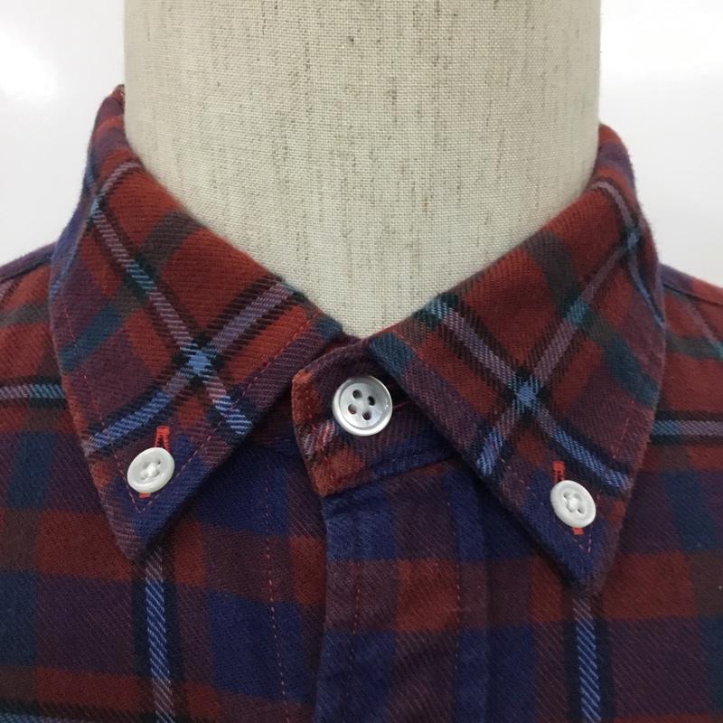 ユニフォームエクスペリメント uniform experiment シャツ、ブラウス 長袖 UE-112026 SPRAY FLANNEL CHECK TIGHT B.D SHIRT 2 チェック 赤 / レッド / X 白 / ホワイト / X 黒 / ブラック / X 紺 / ネイビー / メンズ USED 古着 中古 10085707