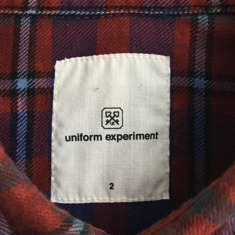 ユニフォームエクスペリメント uniform experiment シャツ、ブラウス 長袖 UE-112026 SPRAY FLANNEL CHECK TIGHT B.D SHIRT 2 チェック 赤 / レッド / X 白 / ホワイト / X 黒 / ブラック / X 紺 / ネイビー / メンズ USED 古着 中古 10085707