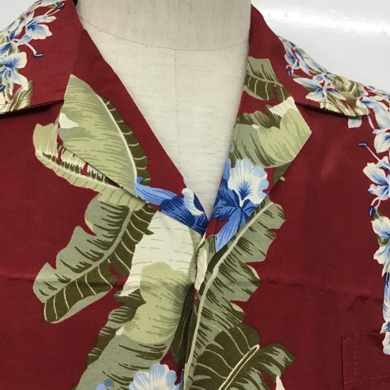 古着 USED シャツ、ブラウス 半袖 アロハシャツ オープンカラー M 花柄 えんじ / ワインレッド / メンズ USED 古着 中古 10085716