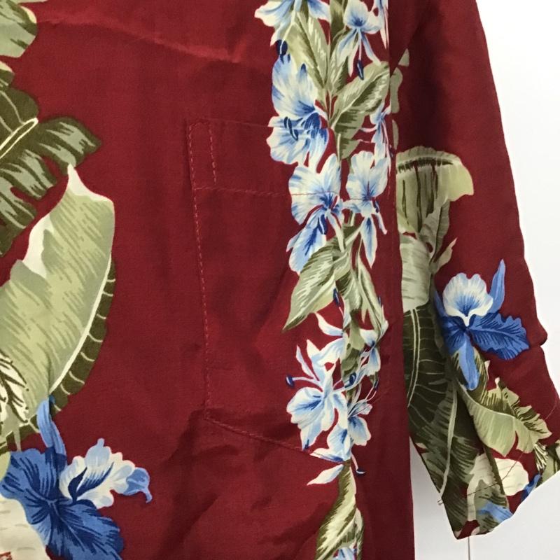 古着 USED シャツ、ブラウス 半袖 アロハシャツ オープンカラー M 花柄 えんじ / ワインレッド / メンズ USED 古着 中古 10085716