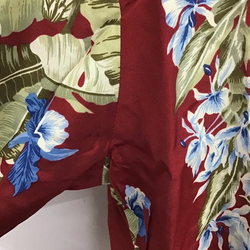 古着 USED シャツ、ブラウス 半袖 アロハシャツ オープンカラー M 花柄 えんじ / ワインレッド / メンズ USED 古着 中古 10085716