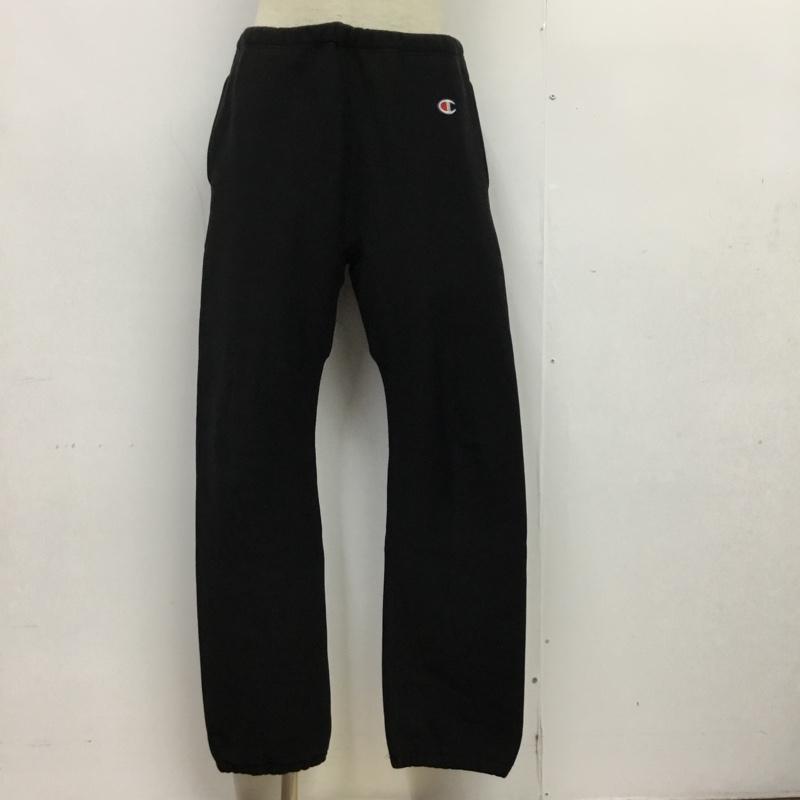 チャンピオン Champion ボトムス ボトムス C3-U217 WIND STOPPER スウェットパンツ 裏起毛 L ワンポイント 黒 / ブラック / メンズ USED 古着 中古 10085732