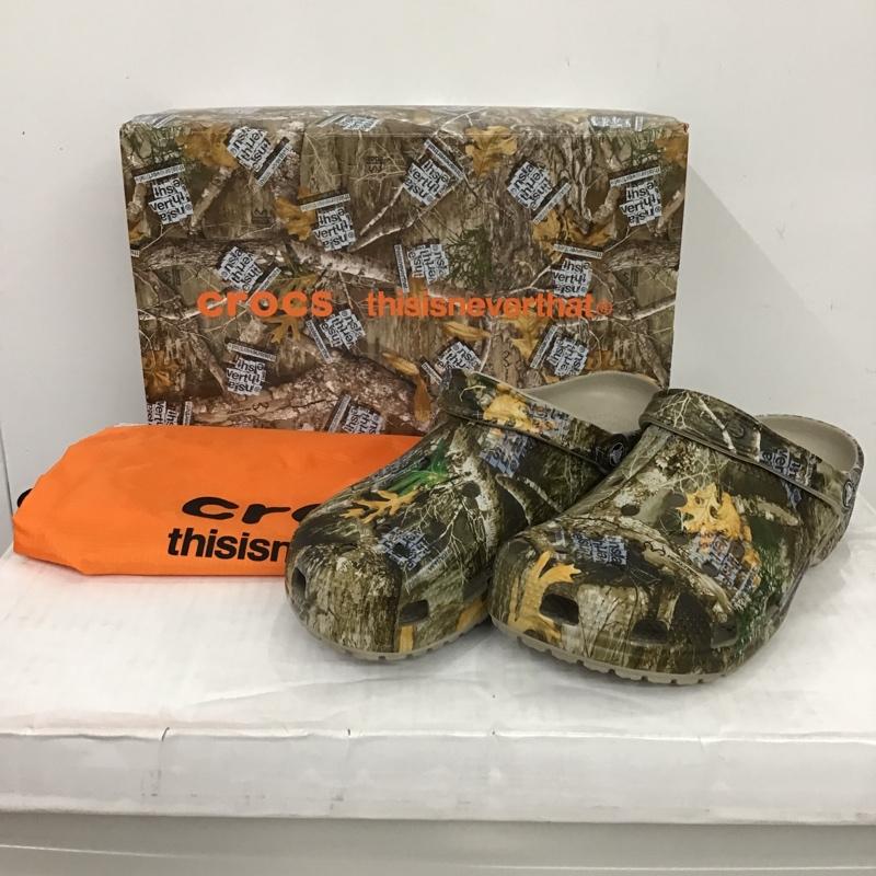 クロックス crocs サンダル サンダル 207631-267 Thisisneverthat 箱有 US:11 総柄 ダークブラウン / ダークブラウン / メンズ USED 古着 中古 10085745