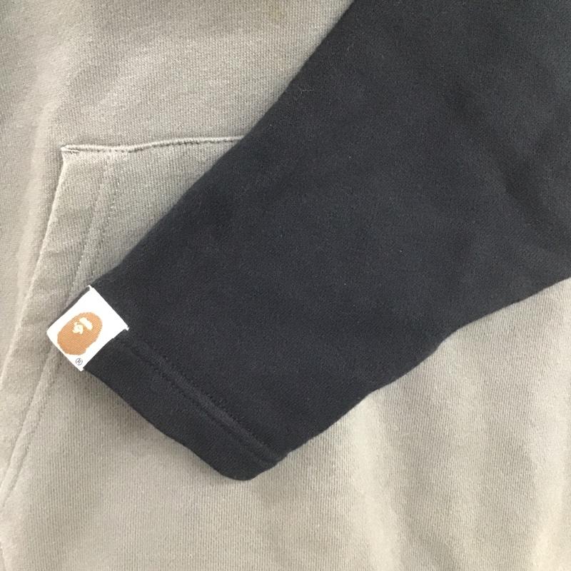 アベイシングエイプ A BATHING APE パーカー 長袖 001PPF301007X ハーフジップ L ロゴ、文字 黒 / ブラック / X 灰 / グレー / メンズ USED 古着 中古 10085810