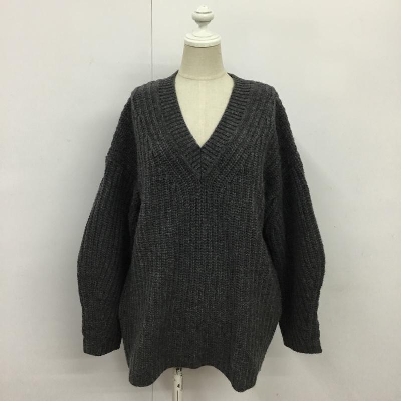 マウジー MOUSSY ニット、セーター 長袖 010CA370-6480 V NECK LOOSE KNIT FREE 無地 灰 / グレー / レディース USED 古着 中古 10085854