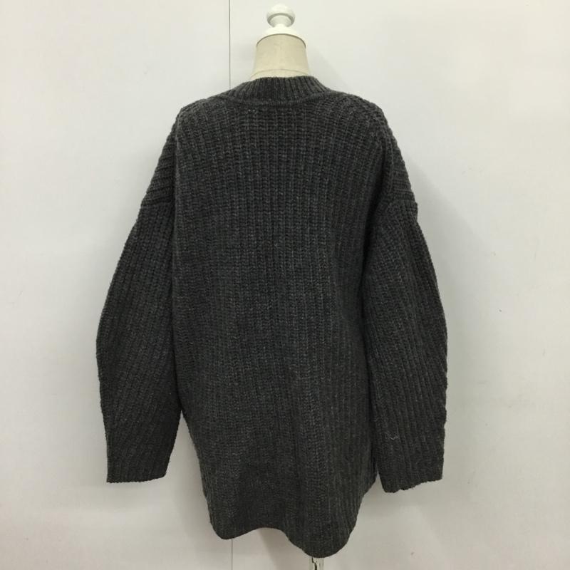 マウジー MOUSSY ニット、セーター 長袖 010CA370-6480 V NECK LOOSE KNIT FREE 無地 灰 / グレー / レディース USED 古着 中古 10085854