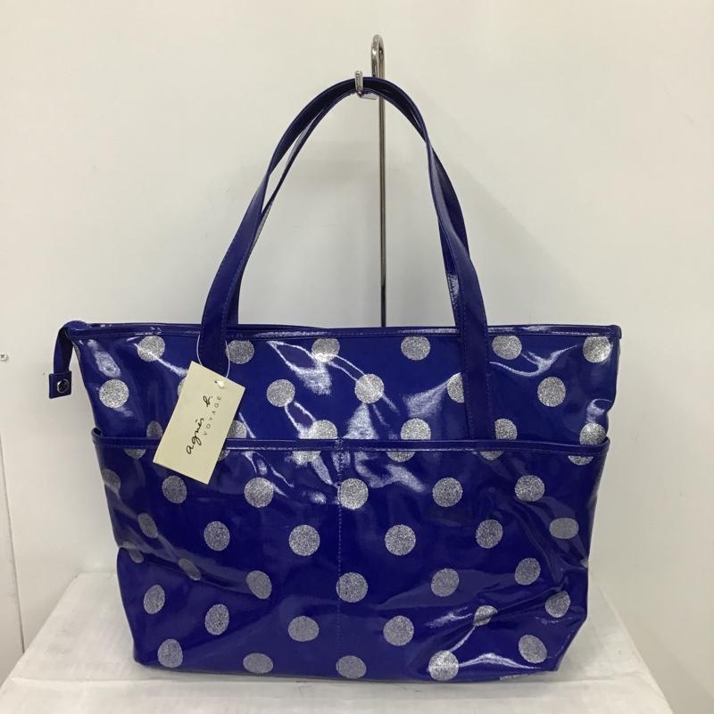 アニエスベー ボヤージュ agnes b. VOYAGE トートバッグ トートバッグ ドット 青 / ブルー / X 銀 / シルバー / レディース USED 古着 中古 10086097