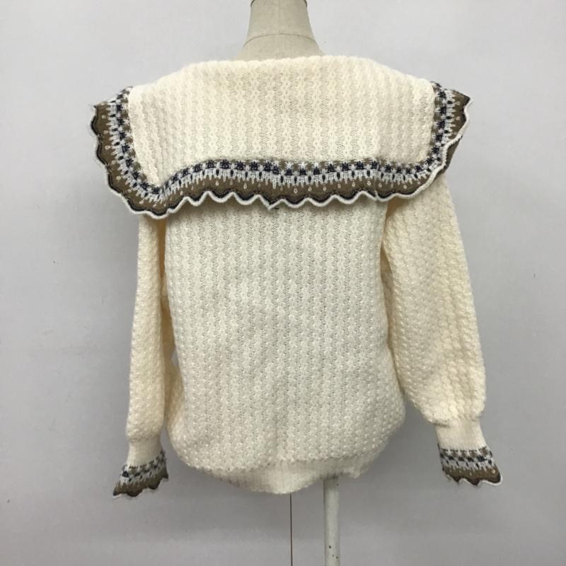 古着 USED カーディガン 長袖 ビッグカラー セーラーカラー 無地 白 / ホワイト / X ベージュ / ベージュ / X 紺 / ネイビー / レディース USED 古着 中古 10086102