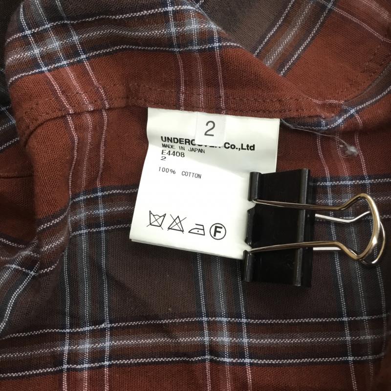 アンダーカバー UNDERCOVER シャツ、ブラウス 長袖 E4408 2 チェック 茶 / ブラウン / メンズ USED 古着 中古 10086218