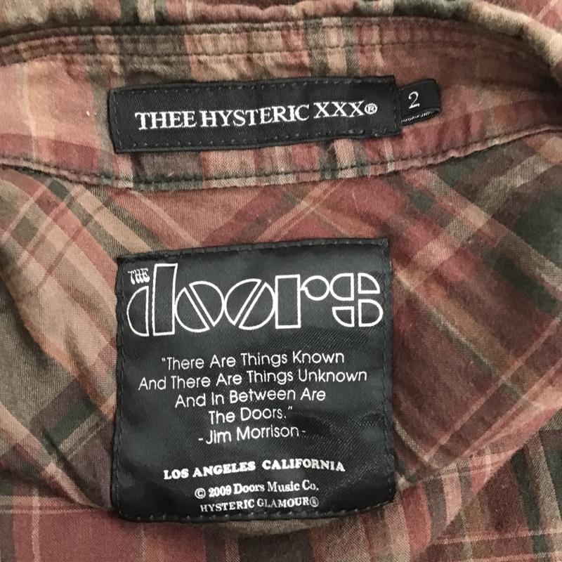 ヒステリックグラマー トリプルエックス THEE HYSTERIC XXX シャツ、ブラウス 半袖 5AH-0812 プルオーバーシャツ ボタンダウン 2 チェック えんじ / ワインレッド / メンズ USED 古着 中古 10086253