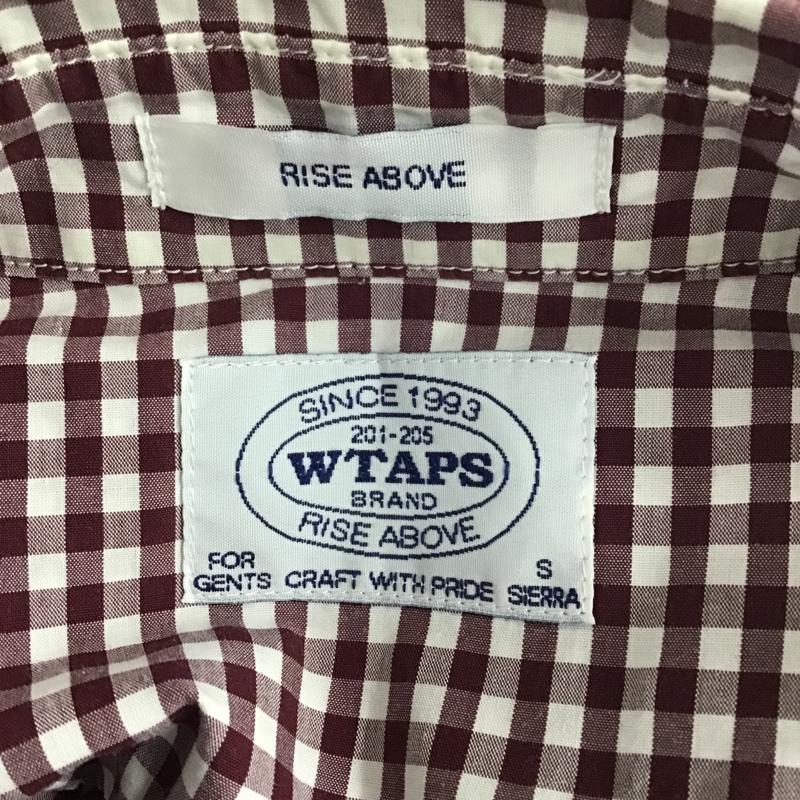 ダブルタップス WTAPS シャツ、ブラウス 半袖 101GWDT-SHM07 ボタンダウン ギンガムチェック S ワンポイント 白 / ホワイト / X えんじ / ワインレッド / メンズ USED 古着 中古 10086261